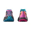 La Sportiva Prodigio Woman Trailrunning-Schuh in Pink und Blau; mit auffälligen Schnürsenkeln und rutschfester Sohle. Produktbild-Vorschau