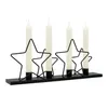 Metall Kerzenständer mit Sternen schwarz - 39 x 16 cm - Produktbild-Vorschau 1