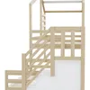 A close-up view of a wooden bunk bed with stairs and railings, against a white background. Anteprima dell’immagine prodotto