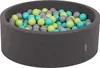 KiddyMoon Bällebad 90x30cm 200 Bälle ∅7cm Rund Bällepool Produktbild-Vorschau 1