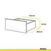 A diagram showing the dimensions of a drawer. Anteprima dell’immagine prodotto