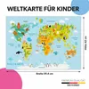 Lineo Bunte Weltkarte Kinder Poster 60 x 42 cm mit Tieren Produktbild-Vorschau 2
