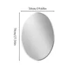 A frameless oval mirror with dimensions indicated. Podgląd zdjęcia produktu