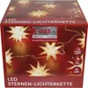 The image shows the retail packaging of a string of LED star-shaped lights. Produktbild-Vorschau