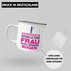 Trendation - Bogenschießen Frau Emaille Tasse Geschenk Produktbild-Vorschau 4