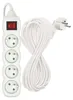 Prodlužovací kabel 10 m / 4 zásuvky / s vypínačem / bílý / PVC / 1 mm2 Náhľad obrázku produktu