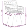 3-tlg. Garten-Essgruppe Schwarz Poly Rattan Produktbild-Vorschau 10