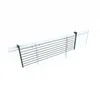 A black folding drying rack is attached to a white railing, likely a balcony or fence. Produktbild-Vorschau