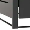 A close-up view of the corner of a dark gray trash can enclosure, showing its metal construction and legs. Náhled obrázku produktu
