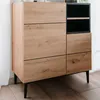 Kommode Ted 80cm 2 Türen - Eiche/schwarz Produktbild-Vorschau 2