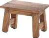 LS-LebenStil Vintage Teak Holz Fuß-Hocker Braun 28cm Produktbild-Vorschau 2