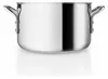A stainless steel pot with two handles, shown from the front on a white background. Náhled obrázku produktu