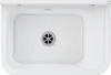 A top-down view of a white sink with a drain in the center and a drying area to the right. Anteprima dell’immagine prodotto