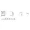 Technical drawings and dimensions for an electrical component. Produktbild-Vorschau