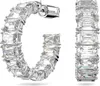 A pair of hoop earrings adorned with clear, rectangular gemstones, displayed against a white background. Produktbild-Vorschau