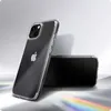A clear, studio-shot of two transparent phone cases for an iPhone 13, with a subtle rainbow light effect on the surface. Produktbild-Vorschau
