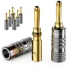 deleyCON Bananenstecker Set vergoldet, schraubbar, 8 Stück Produktbild-Vorschau 1