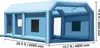 An inflatable paint booth with dimensions indicated. Voir les images du produit