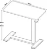 A line drawing of a height-adjustable laptop table with dimensions indicated. Náhľad obrázku produktu