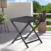 Casaria 2 Tabourets pliants en polyrotin noir 44x40x44cm Voir les images du produit 2