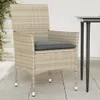 Gartenstühle mit Kissen 2 Stk. Hellgrau Poly Rattan Produktbild-Vorschau 2