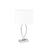 Relaxdays Tischlampe, Stoffschirm, verchromtes Gestell, Produktbild-Vorschau 1
