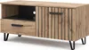 A product shot of a wooden TV stand with black legs and handles. Anteprima dell’immagine prodotto