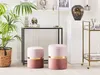 BELIANI Pouf 2er Set Rosa aus Samtstoff mit Stauraum und Produktbild-Vorschau 2