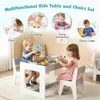 COSTWAY Tavolo per bambini 3 in 1 con 2 sedie, set di sedie Anteprima dell’immagine prodotto 4