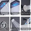 Linuode luxusný čierny / kartáčovaný kúpeľňový LED sprchový Náhľad obrázku produktu 4