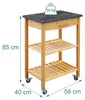 Carrello da cucina Relaxdays, con piano in granito, Anteprima dell’immagine prodotto 4