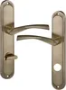 A pair of door handles with backplates, presented against a white background. Produktbild-Vorschau