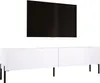 MEUBLE TV : Blanc mat avec pieds en noir, 170 x 52 x 32 cm Voir les images du produit 1