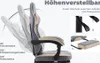 WOTSTA Gaming Stuhl Racing Bürostuhl Fußstütze Grau-Beige Produktbild-Vorschau 8