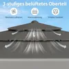 Parasol COSTWAY φ300cm, parasol de jardin à 3 niveaux avec Voir les images du produit 5