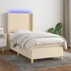 vidaXL Boxspringbett mit Matratze & LED Creme 100x200 cm Produktbild-Vorschau 2