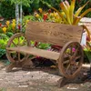 Outsunny 2-Sitzer Gartenbank Massivholz mit Armlehne, Produktbild-Vorschau 2