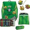 A set of school supplies including a backpack, pencil case, and drawstring bag, all with a dinosaur theme. Anteprima dell’immagine prodotto