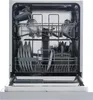 An open dishwasher filled with clean dishes and cutlery. Produktbild-Vorschau