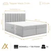 AX LIVING Lit boxspring Bursa 140 x 200, gris, avec Voir les images du produit 4