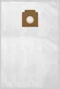 A vacuum cleaner bag with a brown cardboard collar and a white circular opening, set against a white background with a subtle dotted pattern. Produktbild-Vorschau