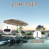 Sekey Doppelsonnenschirm 400 x 220 cm Oval Gartenschirm mit Produktbild-Vorschau 2