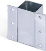 A metal post anchor bracket with pre-drilled holes. Voir les images du produit