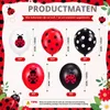 48 Marienkäfer-Latexballons, 12 Zoll, schwarz-weiß-rot, Partydeko Productafbeelding-voorbeeld