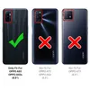 Three phone cases shown side-by-side, with checkmarks and crosses indicating compatibility. Produktbild-Vorschau