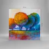 Bilder auf glas - Bäume Wiese Sommer - 40x40cm - Glasbilder Produktbild-Vorschau 3