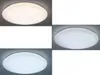 Collage of three images showing a ceiling light fixture in different lighting conditions. Produktbild-Vorschau