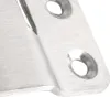 A close-up view of a metal furniture connector with two screw holes. Produktbild-Vorschau