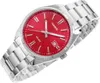 Uhr, Herren, Analog, Silber,Zifferbl Rot Produktbild-Vorschau 3