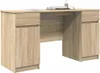 A light brown wooden desk with drawers and cabinets, shown against a white background. Produktbild-Vorschau